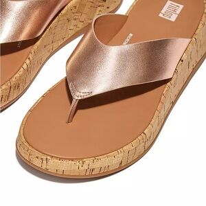 Fitflop F Mode Rose Gold Tan Sandals Elegant Design